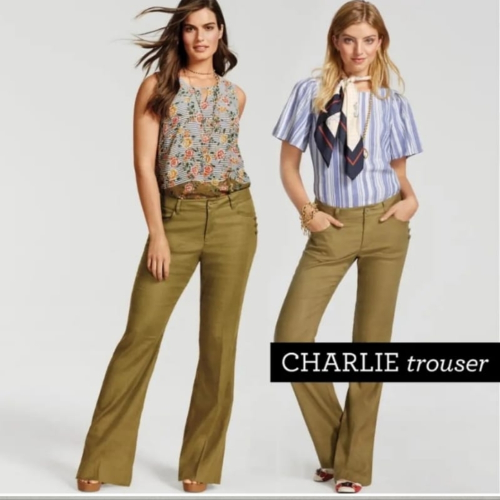 CAbi Pants sz 2 Style 377 Trousers Tweed Wide Leg Mustard Yellow